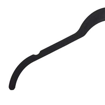 Amazon Basics Slim, Velvet, Non-Slip Shirt Clothes Hangers, Pack of 100, Black