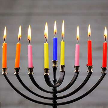 YIIA 100 pcs Unscented Assorted Colors Mini Taper Candle | 4" Tall x 1/2" Diameter | Great for Casting Chimes, Rituals, Spells, Wax Play & More