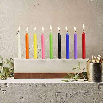 YIIA 100 pcs Unscented Assorted Colors Mini Taper Candle | 4" Tall x 1/2" Diameter | Great for Casting Chimes, Rituals, Spells, Wax Play & More