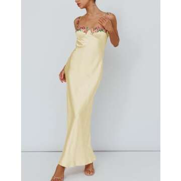 Buy Floral Embroidered Satin Dress for Women Online