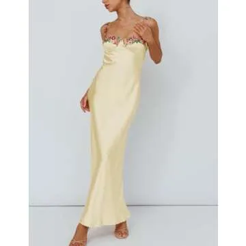 Buy Floral Embroidered Satin Dress for Women Online