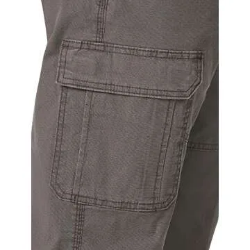 Wrangler Authentics Men's Relaxed Fit Stretch Cargo Pant, Olive Drab, 32W x 30L