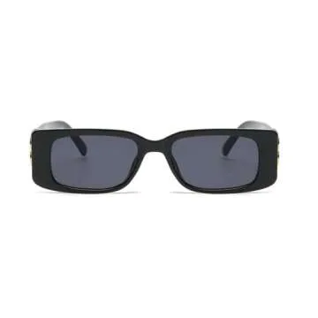 Trendy DUPER Black Rectangle Sunglasses for Stylish Unisex Wear