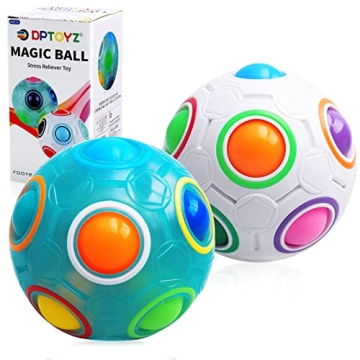 DPTOYZ Magic Rainbow Puzzle Ball Fidget Toys Color-Matching Puzzle Game Fidget Cube Stress Reliever ...