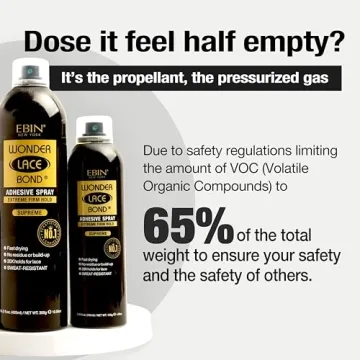 EBIN NEW YORK Wonder Lace Bond Adhesive Spray Supreme - Extreme Firm Hold 6.08oz/ 180mL | Supreme Use, Fast Drying, No Residue, No Build-up, Powerful Hold, All-Day Hold, Easy Daily Wig Install