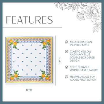 Elegant Mediterranean Cloth Napkin Set - Elrene Fashions