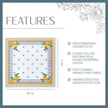 Elegant Mediterranean Cloth Napkin Set - Elrene Fashions
