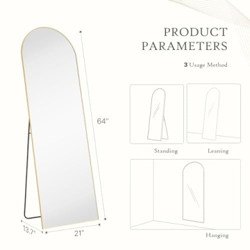 NEWBULIG Full Length Arched Mirror - Stylish and Durable