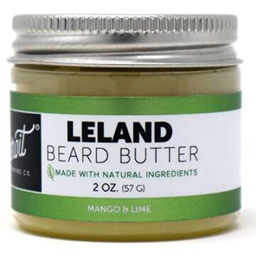 Detroit Grooming Co. Beard Butter - Leland - Mango and Lime Scented Men's Beard Balm (2oz) All Natur...