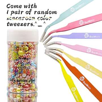SE Si&Moos Rainbow Pearl Sprinkles for Cake Decorating Rainbow Sprinkles Edible Pearls for Cake Deco...