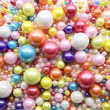 Vibrant Edible Rainbow Pearl Sprinkles with Tweezers
