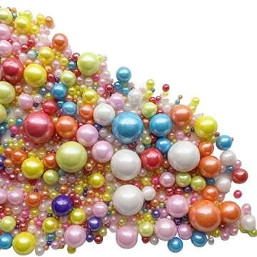 Vibrant Edible Rainbow Pearl Sprinkles with Tweezers