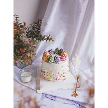 SE Si&Moos Rainbow Pearl Sprinkles for Cake Decorating Rainbow Sprinkles Edible Pearls for Cake Decorating Edible Sugar Pearls Christmas Cookie Decorations 3.5 OZ with Tweezers