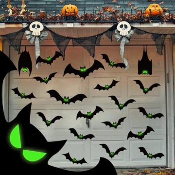 Halloween Garage Door Bat Decorations - 24 Magnets