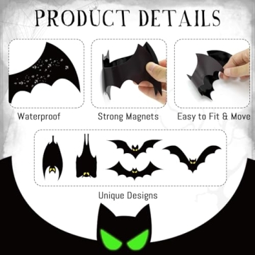 Halloween Garage Door Bat Decorations - 24 Magnets