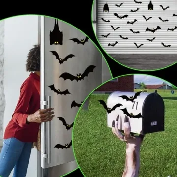 Halloween Garage Door Bat Decorations - 24 Magnets