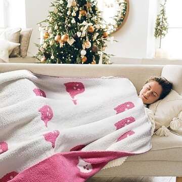 Cozy Halloween Blanket Pink Ghost for All Ages and Occasions