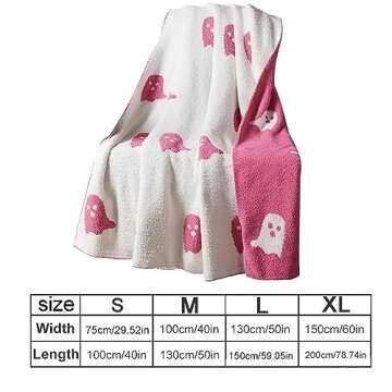 Cozy Halloween Blanket Pink Ghost for All Ages and Occasions