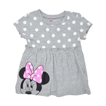 Disney Minnie Mouse Toddler Girls Short Sleeve Tunic Shirt & Legging Set (Gray, 3T)