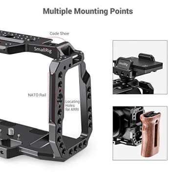 SmallRig BMPCC 4K/6K Half Cage Compatible with for Blackmagic Pocket Cinema Camera 4K/6K, Half Cage with Anti-Twist Mechanism and Built-in NATO Rails CVB2254B