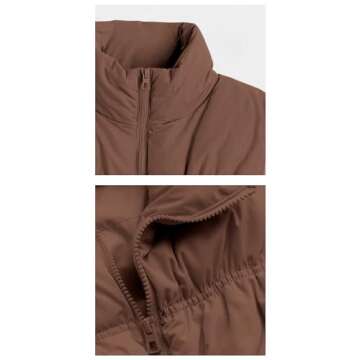 SeeLuNa Womens Cropped Puffer Vest Lightweight Sleeveless Stand Collar Quilted Coat Zipper Outerwear with Pockets