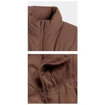 SeeLuNa Womens Cropped Puffer Vest Lightweight Sleeveless Stand Collar Quilted Coat Zipper Outerwear with Pockets