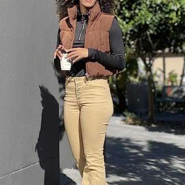 SeeLuNa Womens Cropped Puffer Vest Lightweight Sleeveless Stand Collar Quilted Coat Zipper Outerwear with Pockets