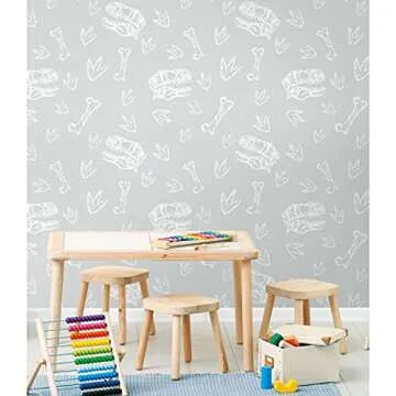 Dinosaur Bones Peel and Stick Wallpaper for All Ages