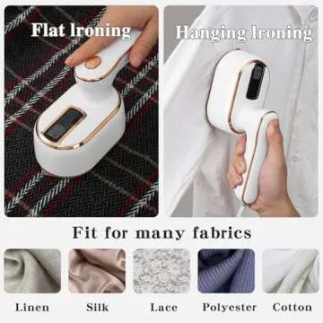 OCAW Steamer Iron For Clothes Travel Mini: Handheld Size Portable Fabric Clothing Steamers Small Hand Garment Electric Steam Ironing Machine For Clothes Travel College Dorm Home Essentials-White