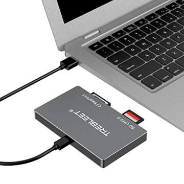 Dual-Slot CFexpress Type B and SD 4.0 UHS-II Card Reader USB 3.2 Gen 2 10Gbps, Compatible for Thunderbolt 3 USB3.1 and USB 3.0,Support Windows/Mac OS