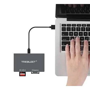 Dual-Slot CFexpress Type B and SD 4.0 UHS-II Card Reader USB 3.2 Gen 2 10Gbps, Compatible for Thunderbolt 3 USB3.1 and USB 3.0,Support Windows/Mac OS