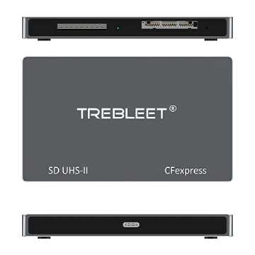 Dual-Slot CFexpress Type B and SD 4.0 UHS-II Card Reader USB 3.2 Gen 2 10Gbps, Compatible for Thunderbolt 3 USB3.1 and USB 3.0,Support Windows/Mac OS