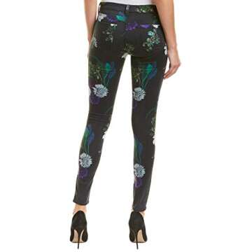 J Brand Womens Floral Skinny Fit Jeans, Black, 27