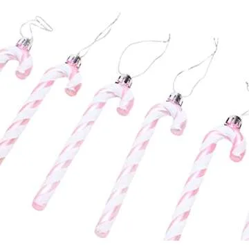 Christmas Concepts® Pack of 6-13cm Glitter Candy Cane Christmas Tree Decorations/Ornaments (Baby Pink)