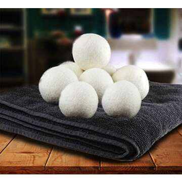 SnugPad XL Wool Dryer Balls, Natural Fabric Softener 100% Organic New Zealand Wool, Anti Static, Lin...
