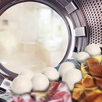 SnugPad XL Wool Dryer Balls, Natural Fabric Softener 100% Organic New Zealand Wool, Anti Static, Lint Free, Odorless, Chemical Free, Reduces Wrinkles, Baby Safe, Save Energy & Time, White 8 Count