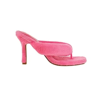 Vivianly Women's Furry Stiletto Flip Flops - Chic and Comfy