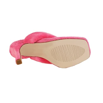 Vivianly Women's Furry Stiletto Flip Flops - Chic and Comfy