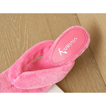 Vivianly Women's Furry Stiletto Flip Flops - Chic and Comfy