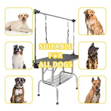 ROOMTEC 46" Adjustable Dog Grooming Table with Storage