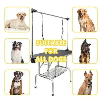 ROOMTEC 46" Adjustable Dog Grooming Table with Storage