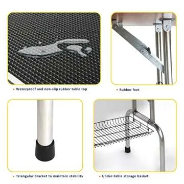 ROOMTEC 46" Adjustable Dog Grooming Table with Storage