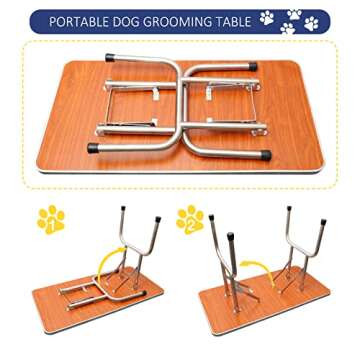 ROOMTEC 46" Adjustable Dog Grooming Table with Storage