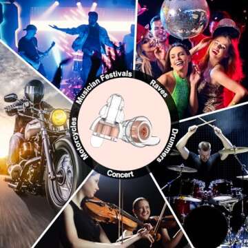 High Fidelity Concert Earplugs for Concerts Musicians，Earplugs for Noise Reduction，24db Advanced Filter Technology Ear Protection for Music Festivals,DJ's, Nightclub, Drummers - 2 Pairs （Pink）