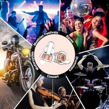 High Fidelity Concert Earplugs for Concerts Musicians，Earplugs for Noise Reduction，24db Advanced Filter Technology Ear Protection for Music Festivals,DJ's, Nightclub, Drummers - 2 Pairs （Pink）