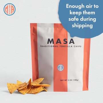 MASA CHIPS - Tortilla Chips Snack Pack - Seed Oil Free, Naturally Grown Corn Chips - Low Carb Snacks - Made with Grass Fed Tallow & Sea Salt Tortilla Chips - 2 Pack, 5 Ounce Each