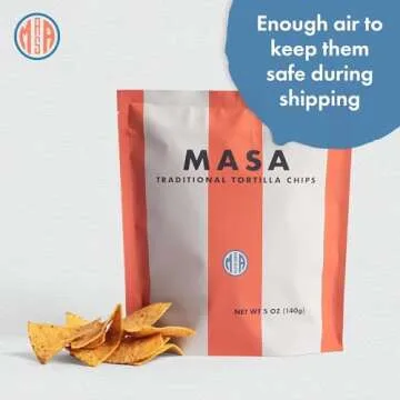 MASA CHIPS - Tortilla Chips Snack Pack - Seed Oil Free, Naturally Grown Corn Chips - Low Carb Snacks - Made with Grass Fed Tallow & Sea Salt Tortilla Chips - 2 Pack, 5 Ounce Each