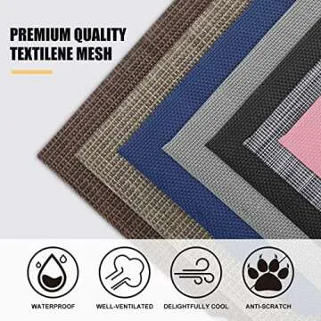 Veehoo Chew Proof Elevated Dog Bed - Cooling Raised Pet Cot - Rustless Aluminum Frame and Durable Textilene Mesh Fabric, Unique Designed No-Slip Feet for Indoor or Outdoor Use, Black, Large, CWC2002
