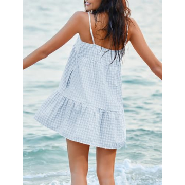 Stylish LPCBDEE Women's A-Line Mini Dress with Pockets