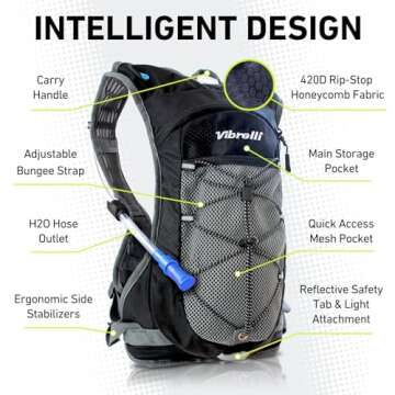 Vibrelli 2L Hydration Backpack - Lightweight & Leak-Proof